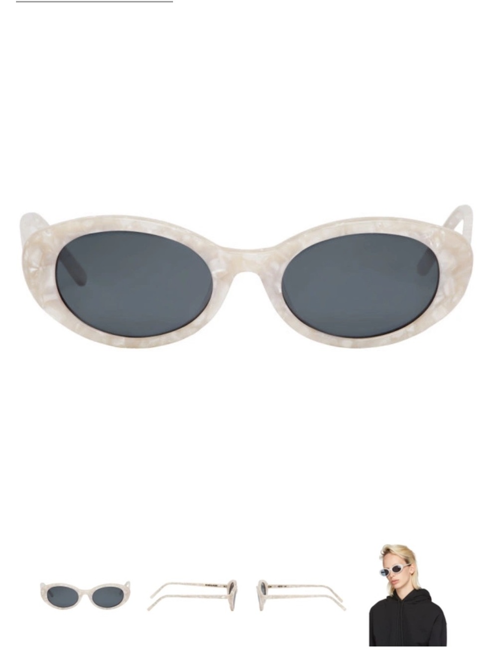 Roberi & Fraud White Betty Sunglasses
